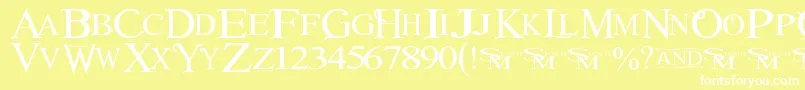 Шрифт Winob – белые шрифты на жёлтом фоне