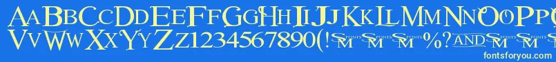 Winob-fontti – keltaiset fontit sinisellä taustalla