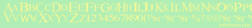 Winob-fontti – keltaiset fontit vihreällä taustalla