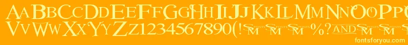 Winob-Schriftart – Gelbe Schriften auf orangefarbenem Hintergrund