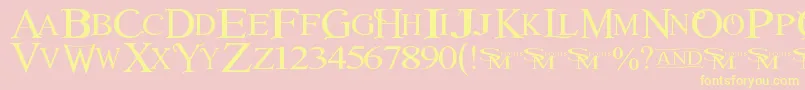 Winob-fontti – keltaiset fontit vaaleanpunaisella taustalla