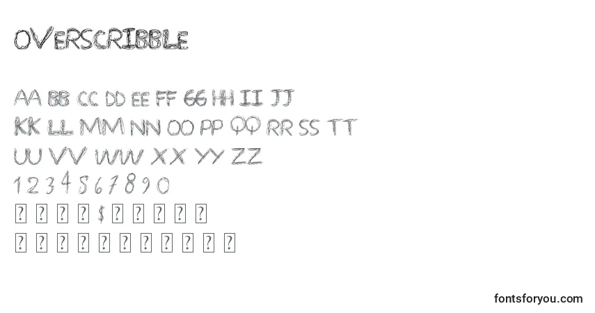 Schriftart Overscribble – Alphabet, Zahlen, spezielle Symbole