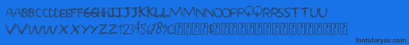 Overscribble Font – Black Fonts on Blue Background