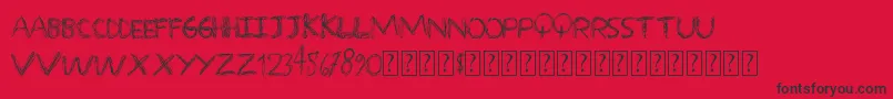 フォントOverscribble – 赤い背景に黒い文字