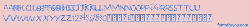 Overscribble Font – Blue Fonts on Pink Background