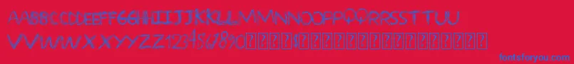 Overscribble Font – Blue Fonts on Red Background