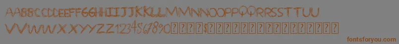 Fonte Overscribble – fontes marrons em um fundo cinza