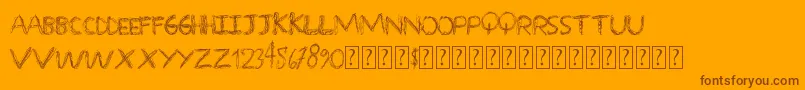 Overscribble Font – Brown Fonts on Orange Background