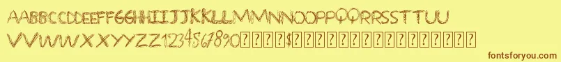 Overscribble Font – Brown Fonts on Yellow Background