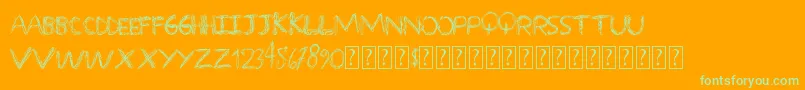 Fonte Overscribble – fontes verdes em um fundo laranja