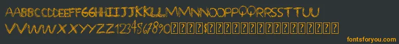 Overscribble Font – Orange Fonts on Black Background