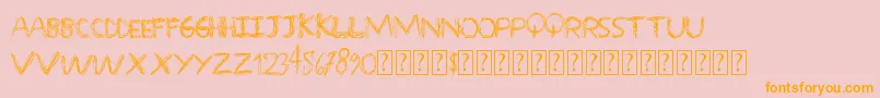 Overscribble Font – Orange Fonts on Pink Background