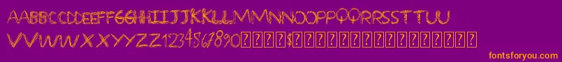Overscribble Font – Orange Fonts on Purple Background