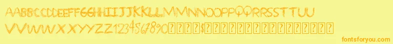 Overscribble Font – Orange Fonts on Yellow Background