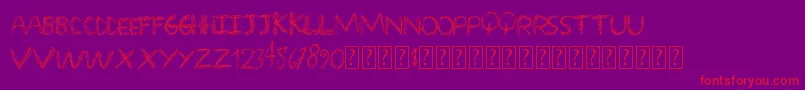 Overscribble-Schriftart – Rote Schriften auf violettem Hintergrund