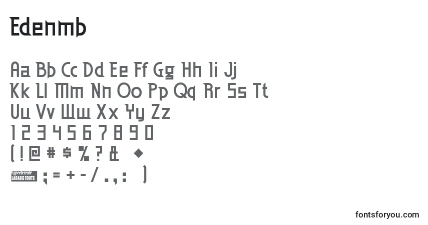Czcionka Edenmb – alfabet, cyfry, specjalne znaki
