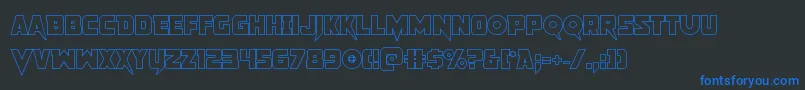 Pistoleerout2 Font – Blue Fonts on Black Background