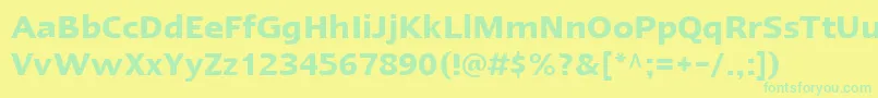 フォントLinotypeErgoDemiBold – 黄色い背景に緑の文字