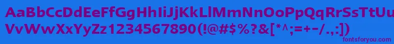 Czcionka LinotypeErgoDemiBold – fioletowe czcionki na niebieskim tle