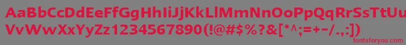 LinotypeErgoDemiBold-Schriftart – Rote Schriften auf grauem Hintergrund
