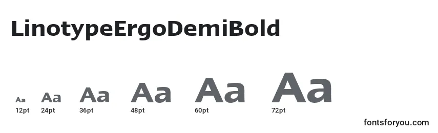 Размеры шрифта LinotypeErgoDemiBold