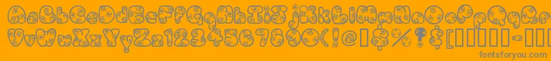 Fonte Patches – fontes cinzas em um fundo laranja
