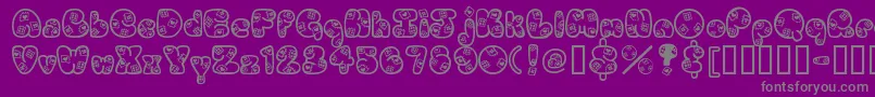 Weitere Informationen zur Patches-Schriftart Patches-Schriftart – Graue Schriften auf violettem Hintergrund