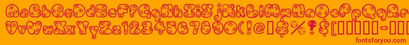 Patches Font – Red Fonts on Orange Background