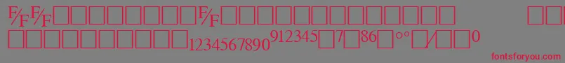 フォントTmsfe – 赤い文字の灰色の背景