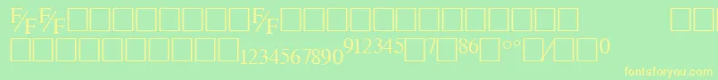 Tmsfe Font – Yellow Fonts on Green Background