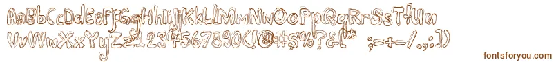 Mayonaise-Schriftart – Braune Schriften auf weißem Hintergrund