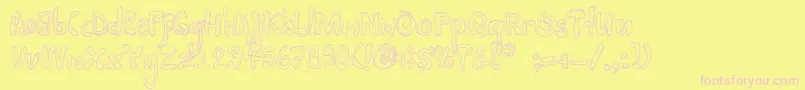 Mayonaise-fontti – vaaleanpunaiset fontit keltaisella taustalla