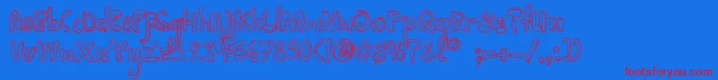 Mayonaise Font – Red Fonts on Blue Background