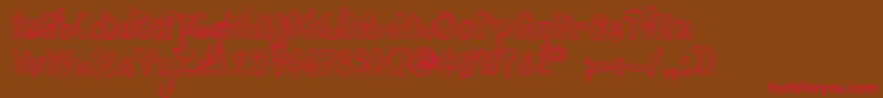 Mayonaise Font – Red Fonts on Brown Background