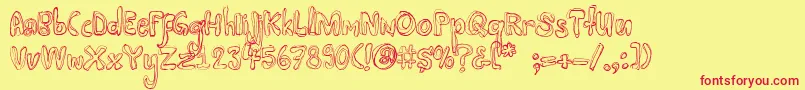 Mayonaise Font – Red Fonts on Yellow Background