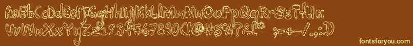 Шрифт Mayonaise – жёлтые шрифты на коричневом фоне