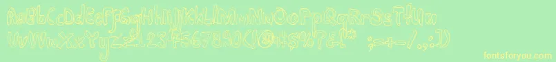 Шрифт Mayonaise – жёлтые шрифты на зелёном фоне