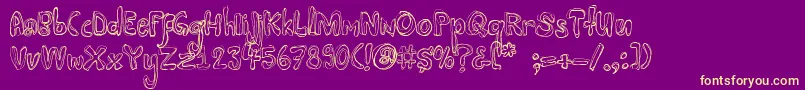 Mayonaise Font – Yellow Fonts on Purple Background