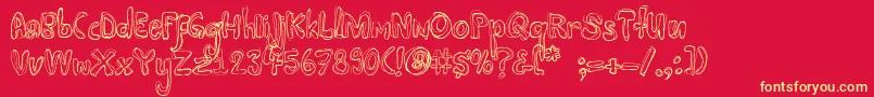 Mayonaise Font – Yellow Fonts on Red Background