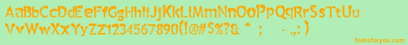 Anthem-Schriftart – Orangefarbene Schriften auf grünem Hintergrund