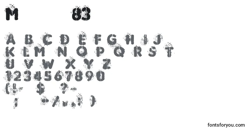 Шрифт Mudshake83 – алфавит, цифры, специальные символы