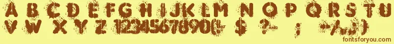 Mudshake83 Font – Brown Fonts on Yellow Background