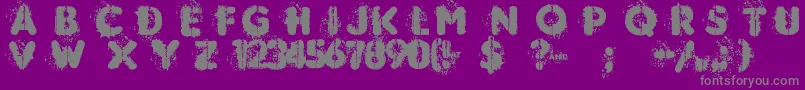 Mudshake83-Schriftart – Graue Schriften auf violettem Hintergrund