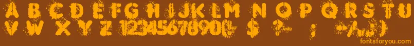 Mudshake83 Font – Orange Fonts on Brown Background