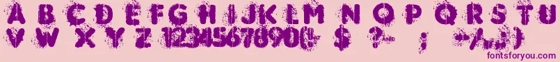 Mudshake83-Schriftart – Violette Schriften auf rosa Hintergrund