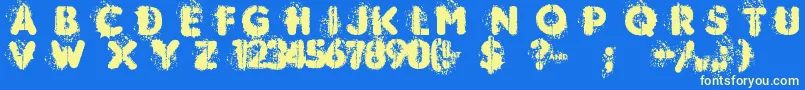 Mudshake83 Font – Yellow Fonts on Blue Background