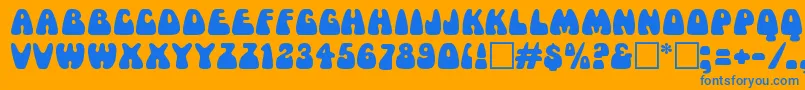 MamaRegular Font – Blue Fonts on Orange Background