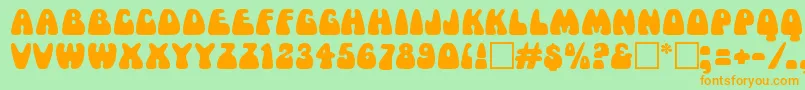 MamaRegular Font – Orange Fonts on Green Background