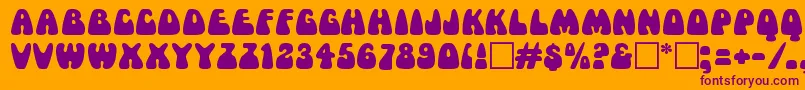 フォントMamaRegular – オレンジの背景に紫のフォント