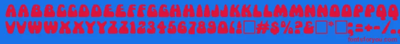 MamaRegular Font – Red Fonts on Blue Background